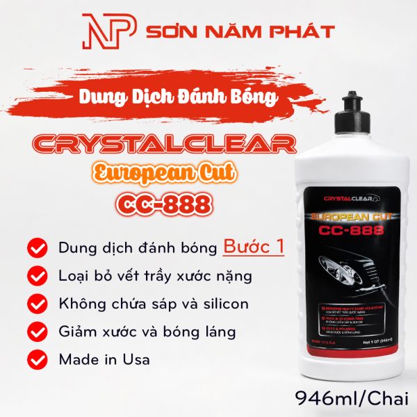 Dung Dịch Đánh Bóng Bước 1 CC-888 – Cắt Xước Mạnh, Hoàn Thiện Nhanh