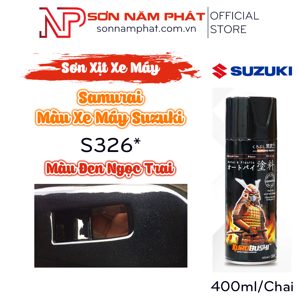 Sơn Xịt Samurai Màu Xe Máy Suzuki S326* Màu Đen Ngọc Trai Sơn Xịt Samurai Màu Xe Máy Suzuki S326* Màu Đen Ngọc Trai