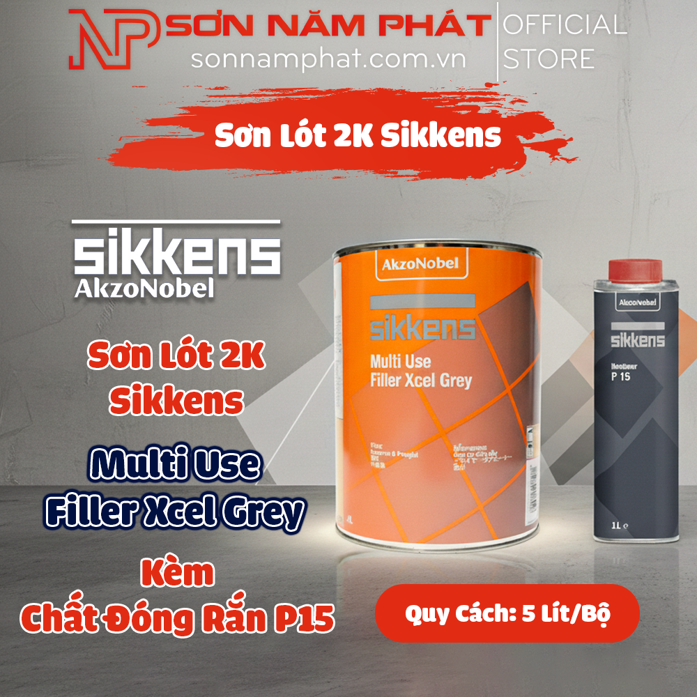 Combo 5 Lít Sơn Lót 2K Sikkens Multi Use Filler Xcel Grey Kèm Chất Làm Cứng P15 Combo 5 Lít Sơn Lót 2K Sikkens Multi Use Filler Xcel Grey Kèm Chất Làm Cứng P15