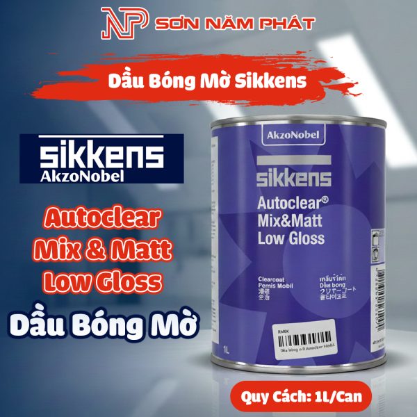 Dầu Bóng Mờ 2K Sikkens Autoclear Mix & Matt Low Gloss 1 Lít