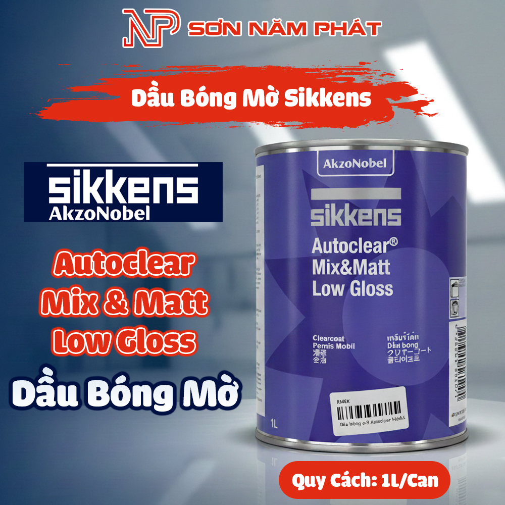 Dầu Bóng Mờ 2K Sikkens Autoclear Mix & Matt Low Gloss Chính Hãng 1 Lít Dầu Bóng Mờ 2K Sikkens Autoclear Mix & Matt Low Gloss Chính Hãng 1 Lít