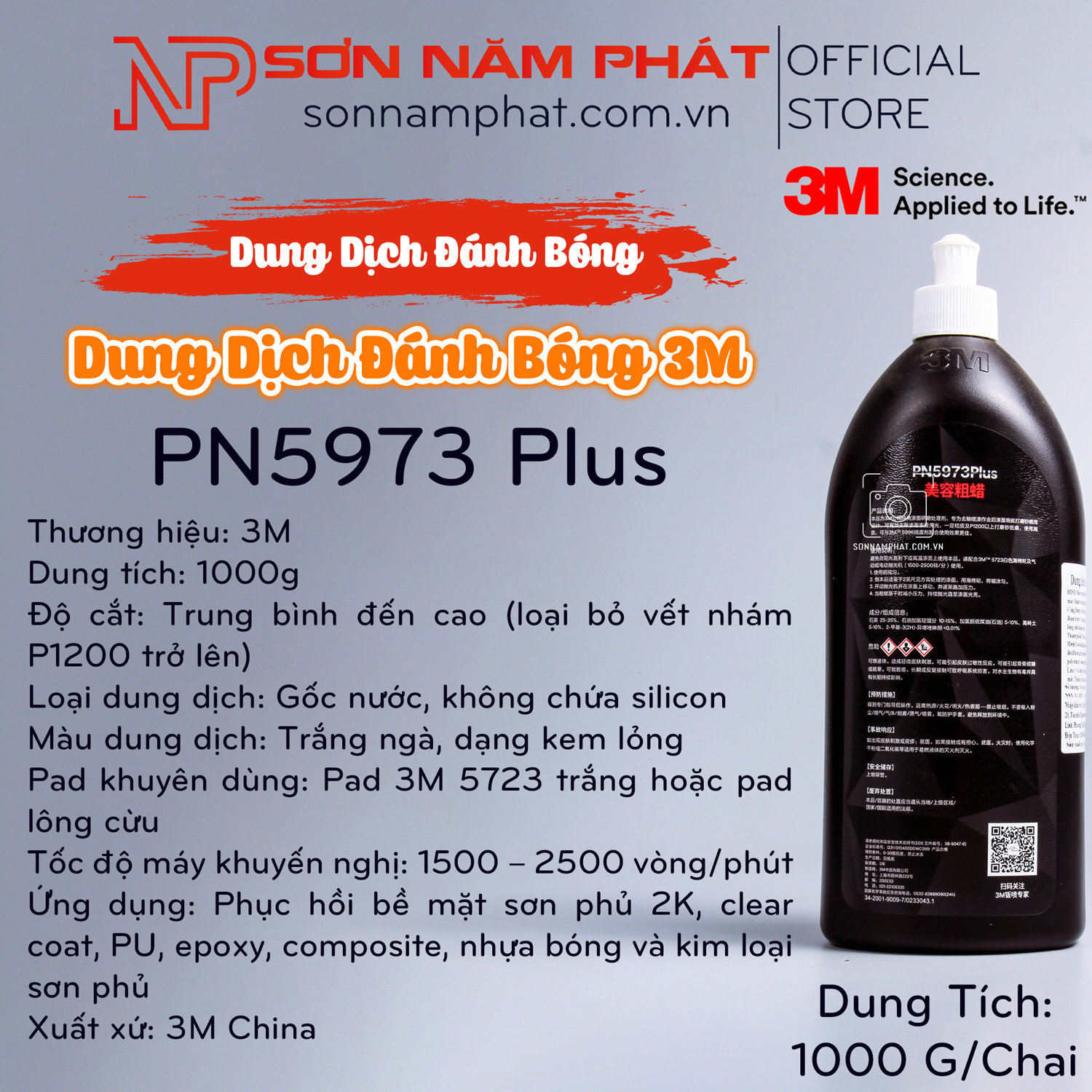 Dung Dịch Đánh Bóng Gốc Nước 3M PN5973 Plus Dung Dịch Đánh Bóng Gốc Nước 3M PN5973 Plus