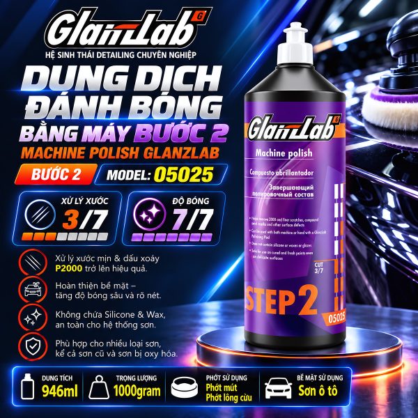 Dung Dịch Đánh Bóng Bằng Máy Bước 2 – Machine Polish Glanzlab Model 05025 (946ml) | Giải Pháp Thay Thế Cho 3M 05996