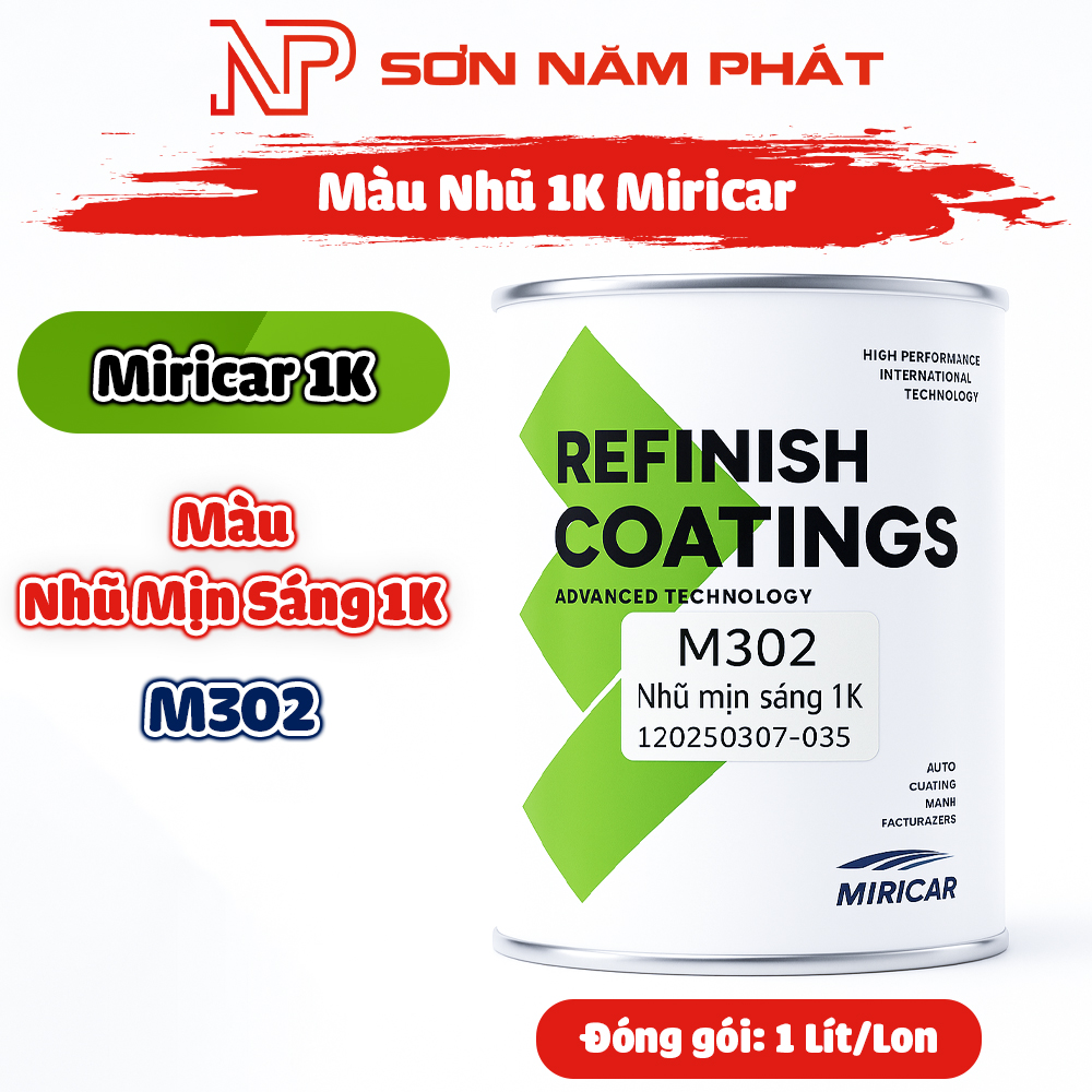 Sơn Nhũ 1K Miricar M302 Màu Nhũ Mịn Sáng Sơn Nhũ 1K Miricar M302 Màu Nhũ Mịn Sáng