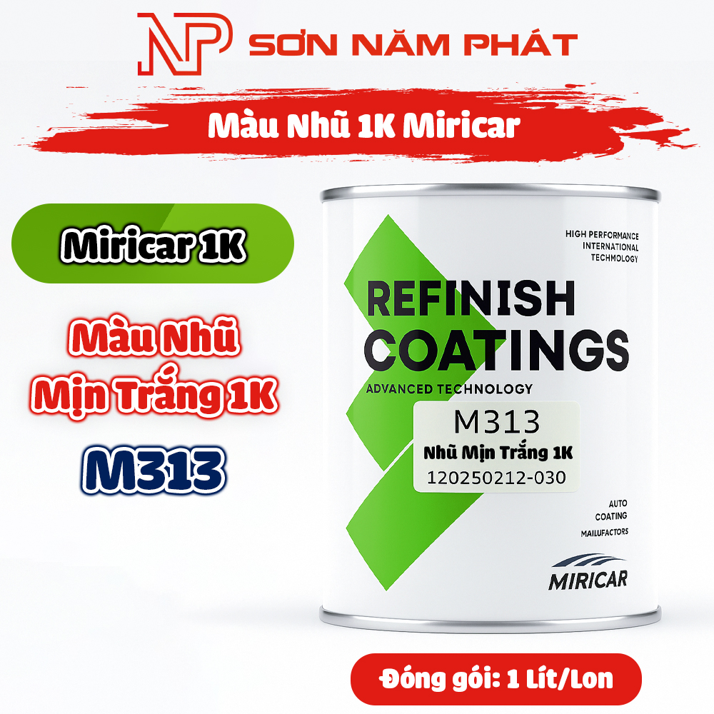 Sơn Nhũ 1K Miricar M313 Màu Nhũ Mịn Trắng Sơn Nhũ 1K Miricar M313 Màu Nhũ Mịn Trắng
