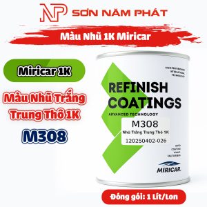 Sơn Nhũ 1K Miricar M308 Màu Nhũ Trắng Trung Thô