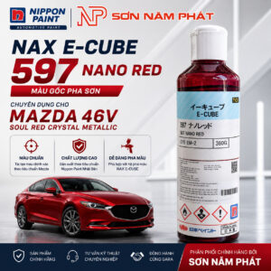 Nippon Paint NAX E-CUBE 597 Nano Red 380g – Màu Gốc Pha Sơn Mazda 46V Soul Red Crystal Metallic
