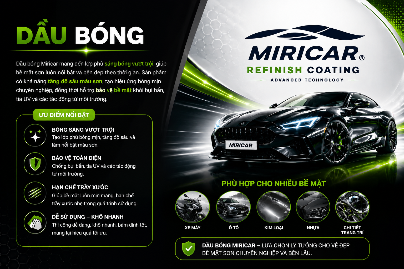 Dầu Bóng Miricar Sơn Năm Phát Phân Phối