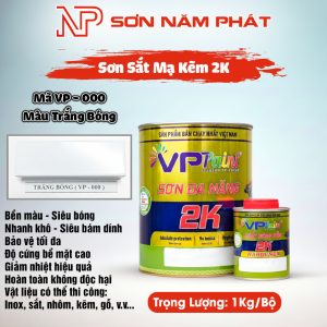 Sơn 2K Đa Năng VietPaint VPPaint VP000 – Màu Trắng Bóng | Bộ 1kg