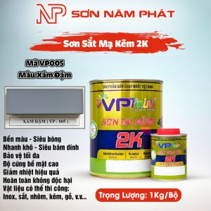 Sơn 2K Đa Năng VietPaint VPPaint VP005 – Màu Xám Đậm | Bộ 1kg