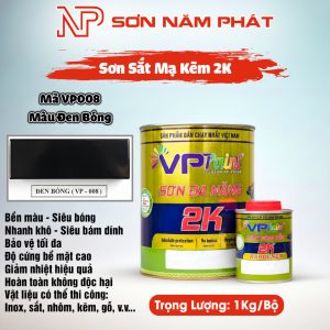 Sơn 2K Đa Năng VietPaint VPPaint VP008 – Màu Đen Bóng | Bộ 1kg