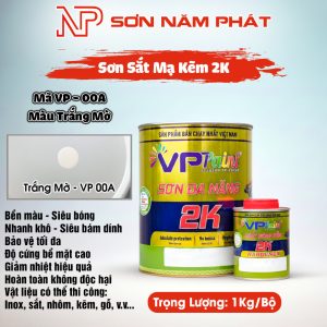 Sơn 2K Đa Năng VietPaint VPPaint VP00A – Màu Trắng Mờ | Bộ 1kg