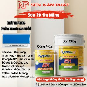 Sơn 2K Đa Năng VP016 – Màu Xanh Da Trời | Bộ 20kg | Sơn Năm Phát