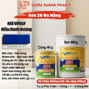 Sơn 2K Đa Năng VP017 – Màu Xanh Dương | Bộ 20kg | Sơn Năm Phát