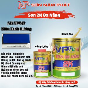 Sơn 2K Đa Năng VP017 – Màu Xanh Dương | Bộ 4kg | Sơn Năm Phát