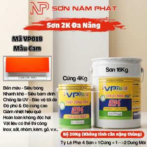 Sơn 2K Đa Năng VPPaint VP018 – Màu Cam | Bộ 20kg