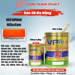 Sơn 2K Đa Năng VPPaint VP018 – Màu Cam | Bộ 4kg