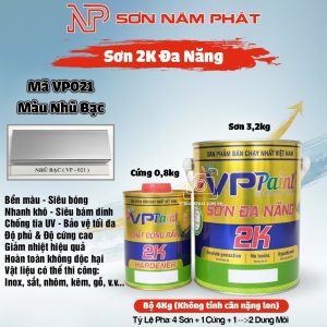Sơn 2K Đa Năng VPPaint VP021 – Màu Nhũ Bạc | Bộ 4kg