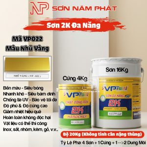 Sơn 2K Đa Năng VPPaint VP022 – Màu Nhũ Vàng | Bộ 20kg