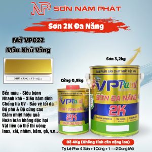 Sơn 2K Đa Năng VPPaint VP022 – Màu Nhũ Vàng | Bộ 4kg