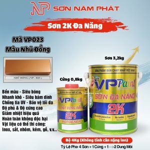 Sơn 2K Đa Năng VPPaint VP023 – Màu Nhũ Đồng | Bộ 4kg