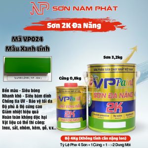 Sơn 2K Đa Năng VPPaint VP024 – Màu Xanh Lính | Bộ 4kg