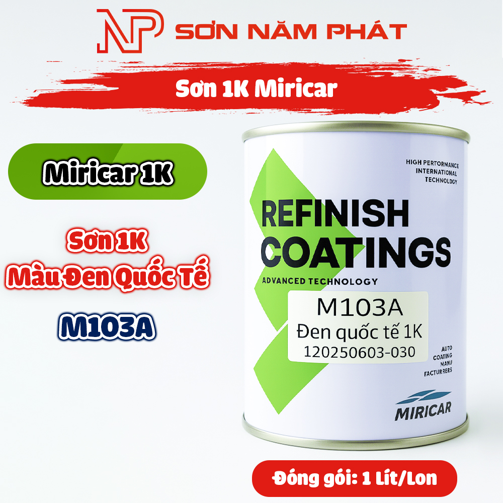 Sơn 1K Miricar M103A Màu Đen Quốc Tế Sơn 1K Miricar M103A Màu Đen Quốc Tế