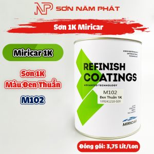 Sơn 1K Miricar M102 Màu Đen Thuần (4Kg/Lon)