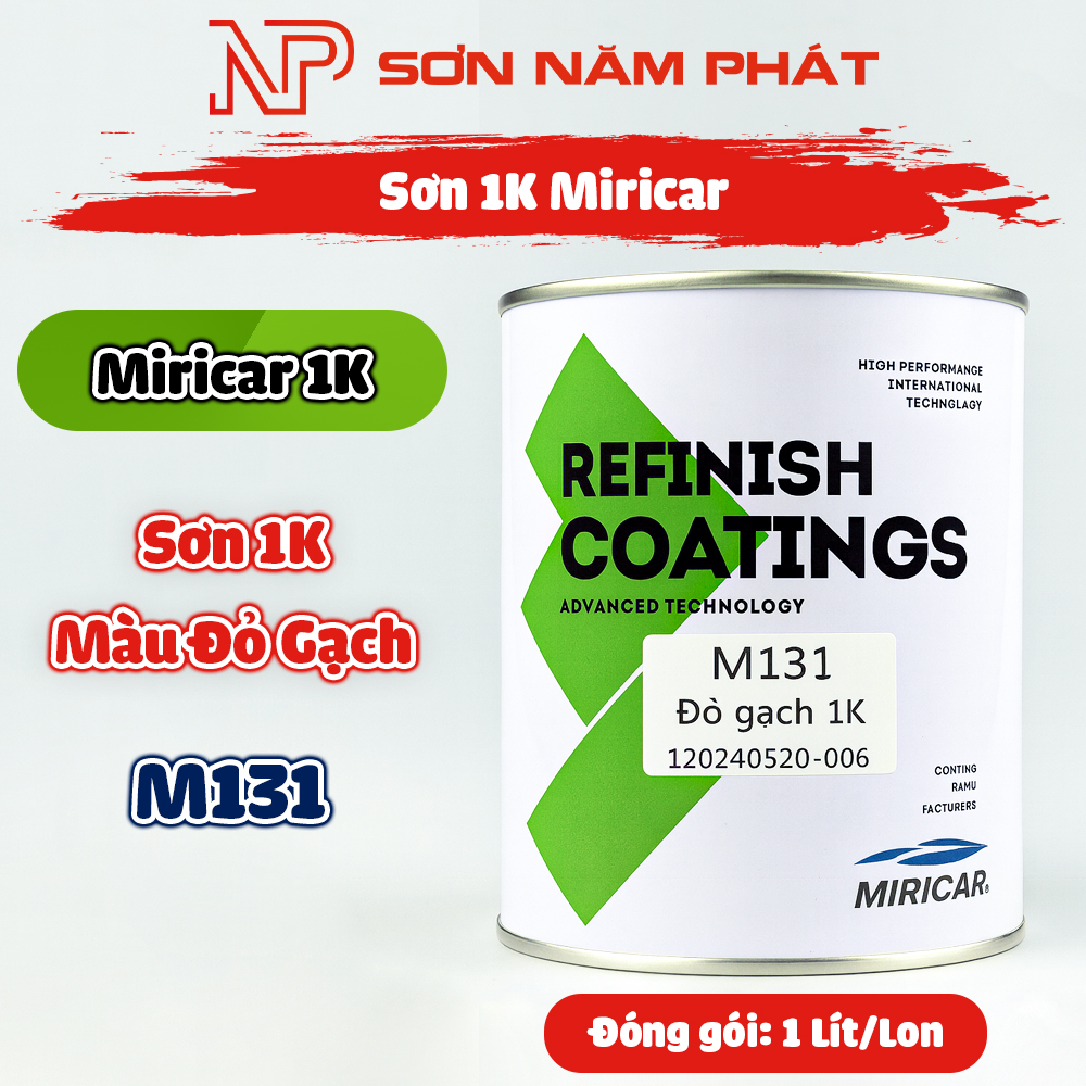 Sơn 1K Miricar Màu Đỏ Gạch M131 Sơn 1K Miricar Màu Đỏ Gạch M131