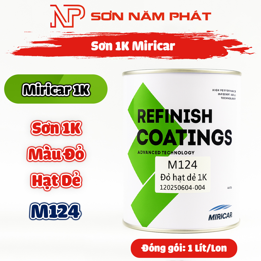 Sơn 1K Miricar M124 Màu Đỏ Hạt Dẻ Sơn 1K Miricar M124 Màu Đỏ Hạt Dẻ