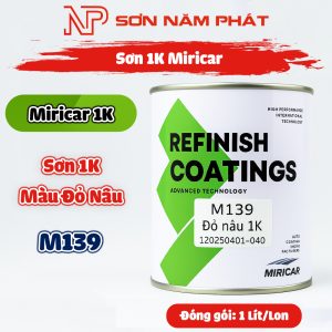 Sơn 1K Miricar M139 – Màu Đỏ Nâu
