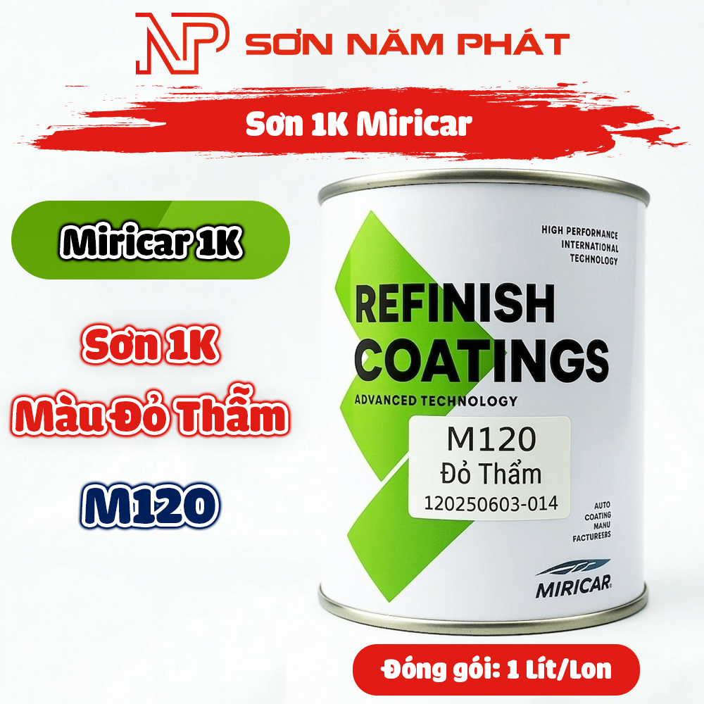 Sơn 1K Miricar M120 Màu Đỏ Thẫm Sơn 1K Miricar M120 Màu Đỏ Thẫm