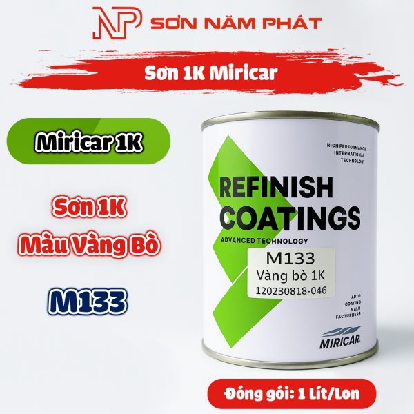 Sơn 1K Miricar M133 Màu Vàng Bò