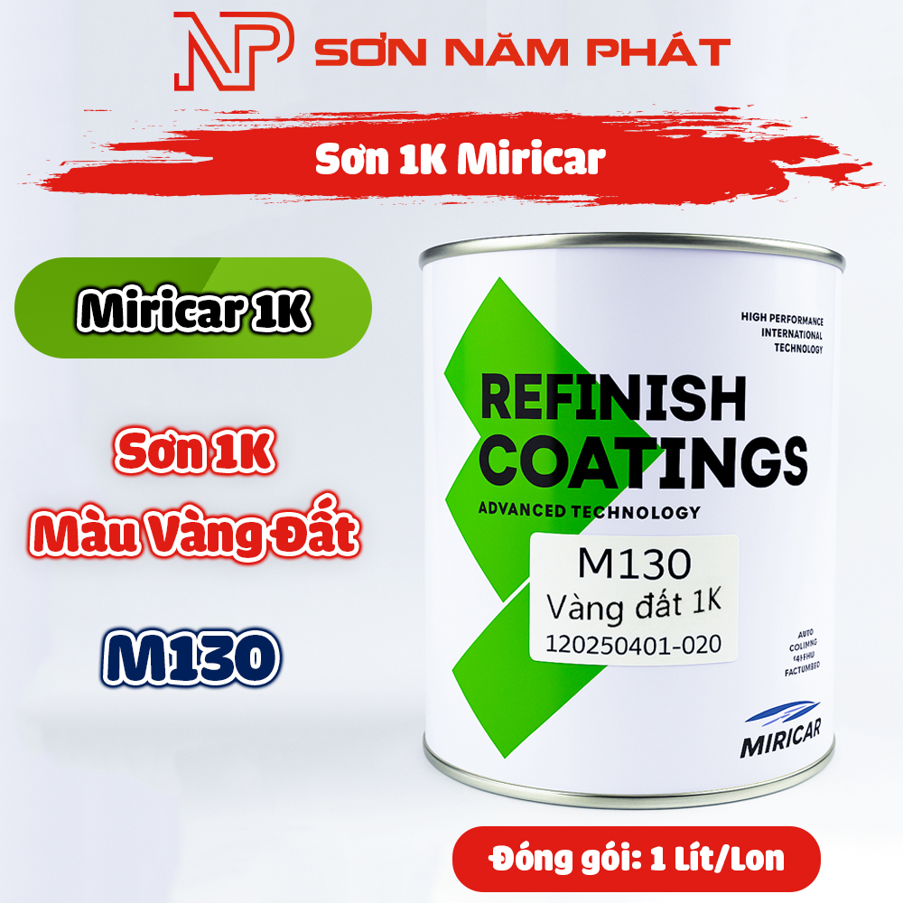 Sơn 1K Miricar Màu Vàng Đất M130 Sơn 1K Miricar Màu Vàng Đất M130