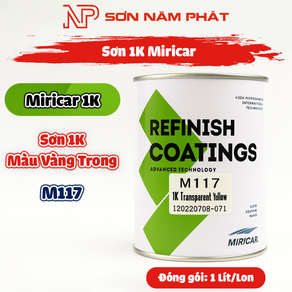 Sơn 1K Miricar M117 – Màu Vàng Trong Chất Lượng Cao Cho Sơn Xe Sơn 1K Miricar M117 – Màu Vàng Trong Chất Lượng Cao Cho Sơn Xe