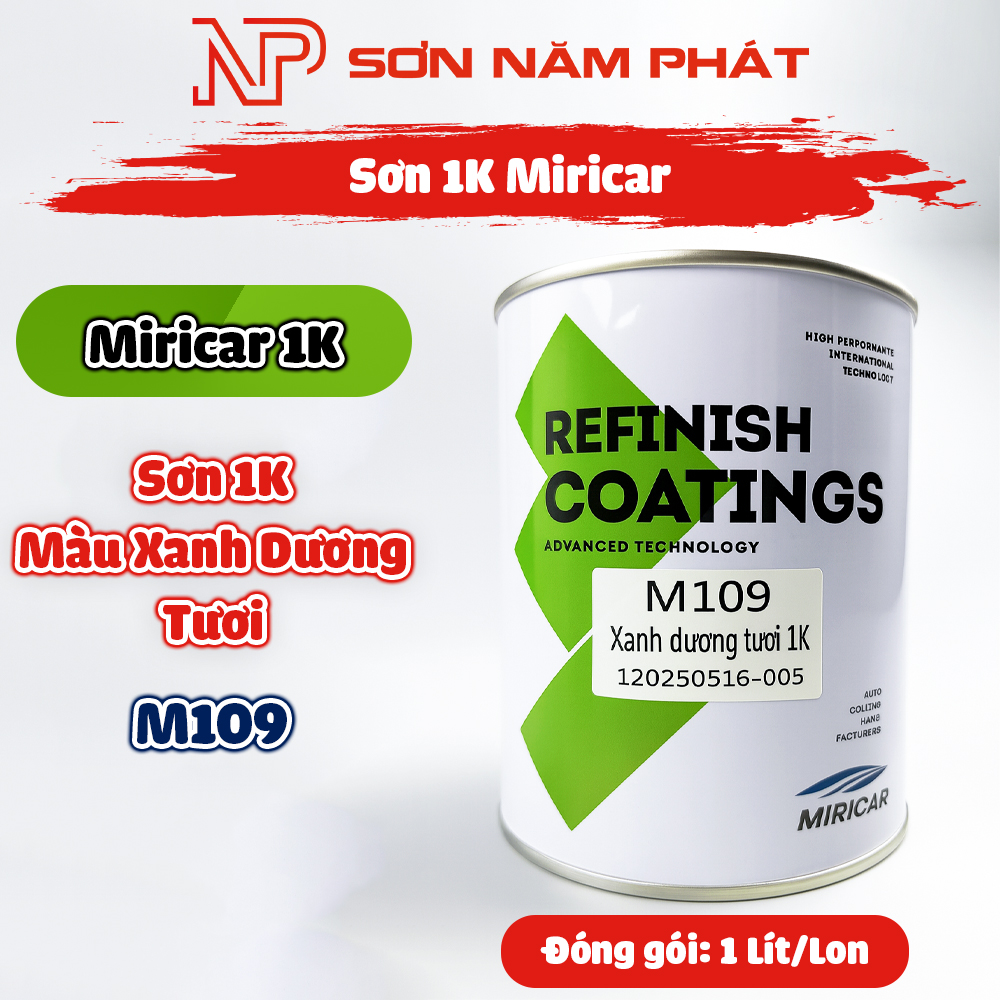 Sơn 1K Miricar Màu Xanh Dương Tươi M109 Sơn 1K Miricar Màu Xanh Dương Tươi M109