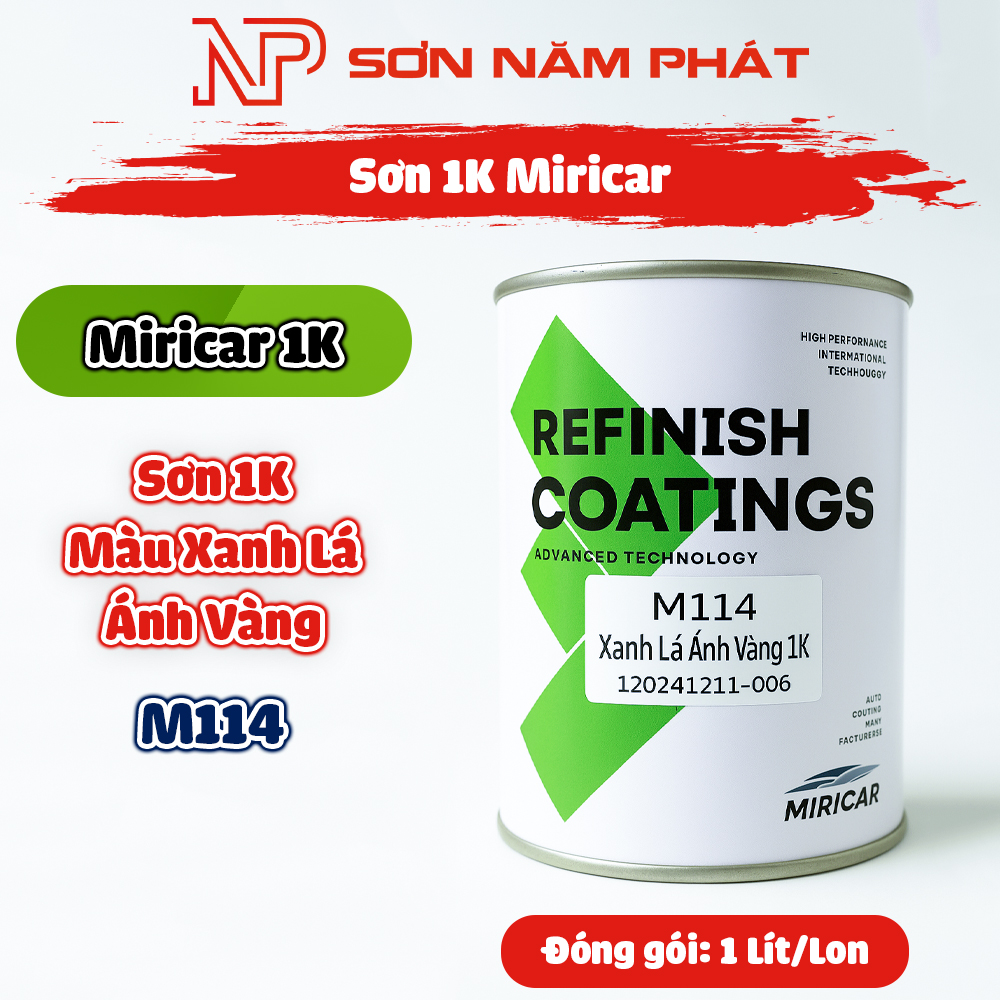 Sơn 1K Miricar M114 Màu Xanh Lá Ánh Vàng Sơn 1K Miricar M114 Màu Xanh Lá Ánh Vàng