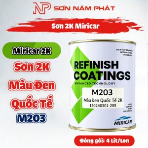 Sơn 2K Miricar M203 Màu Đen Quốc Tế
