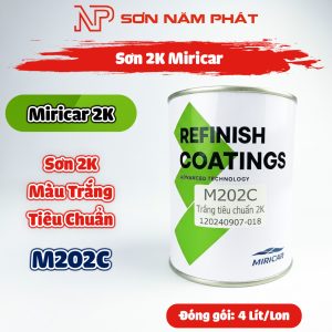 Sơn 2K Miricar M202C Màu Trắng Tiêu Chuẩn (4Kg/Lon)