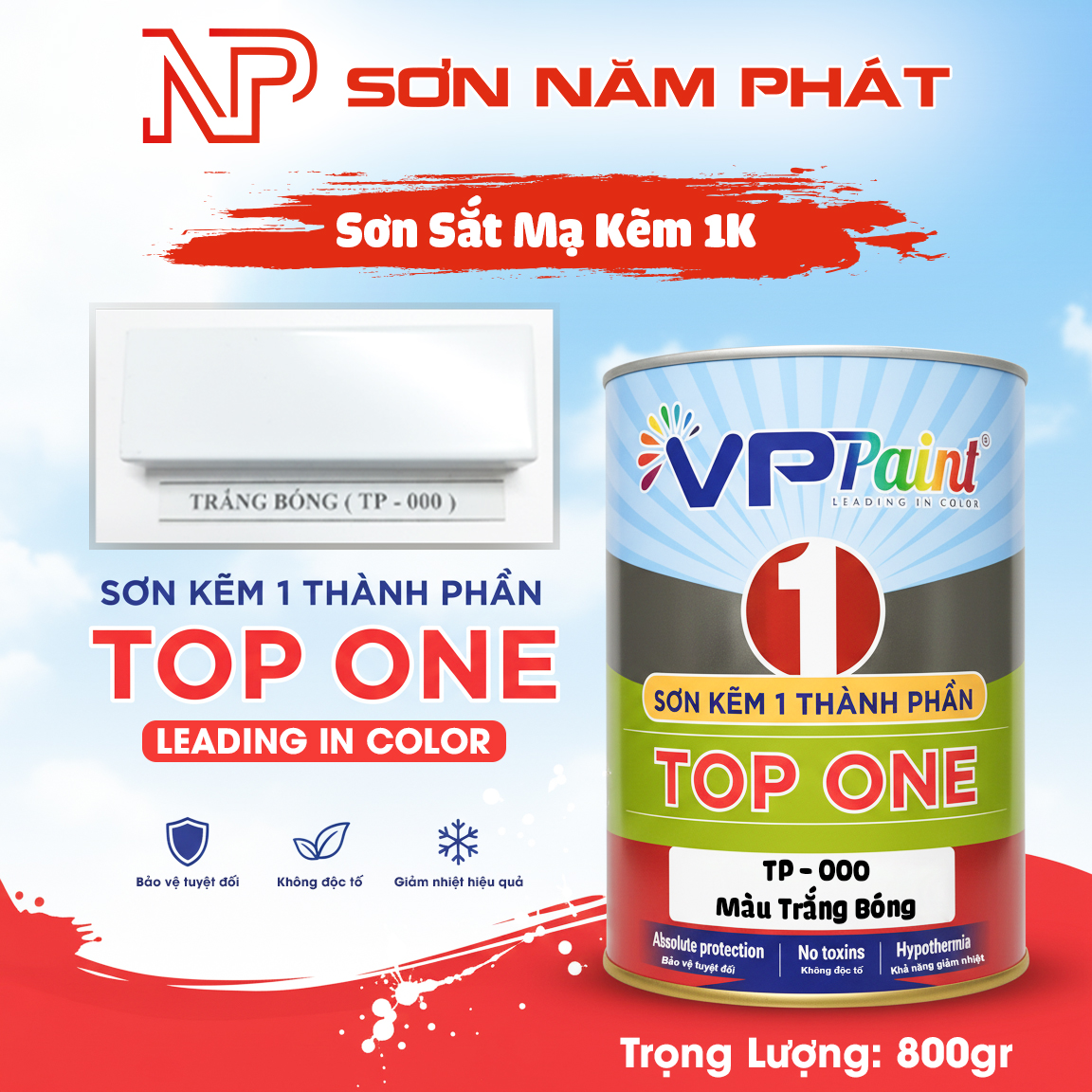 Sơn Tàu Thuyền 1K TP000 Màu Trắng Bóng Viet Paint 800gr Sơn Tàu Thuyền 1K TP000 Màu Trắng Bóng Viet Paint 800gr