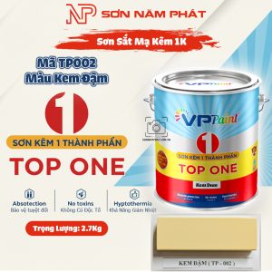Sơn Sắt Mạ Kẽm 1K TOP ONE Mã TP002 – Màu Kem Đậm | 2,7Kg | VPPaint