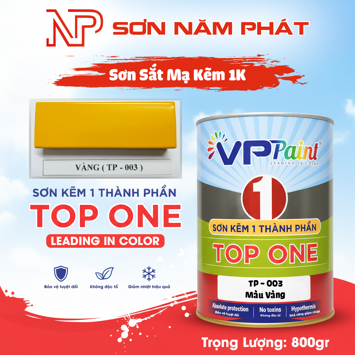 Sơn Tàu Thuyền 1K TP003 Màu Vàng Viet Paint 800gr Sơn Tàu Thuyền 1K TP003 Màu Vàng Viet Paint 800gr