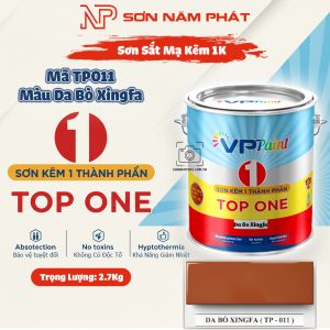 Sơn Sắt Mạ Kẽm 1K TOP ONE Mã TP011 – Màu Da Bò Xingfa | 2,7Kg | VPPaint