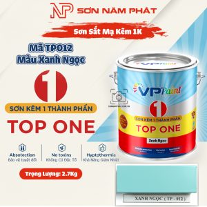 Sơn Sắt Mạ Kẽm 1K TOP ONE Mã TP012 – Màu Xanh Ngọc | 2,7Kg | VPPaint
