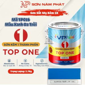 Sơn Sắt Mạ Kẽm 1K TOP ONE Mã TP016 – Màu Xanh Da Trời | 2,7Kg | VPPaint