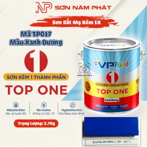 Sơn Sắt Mạ Kẽm 1K TOP ONE Mã TP017 – Màu Xanh Dương | 2,7Kg | VPPaint