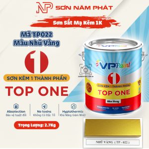 Sơn Sắt Mạ Kẽm 1K TOP ONE Mã TP022 – Màu Nhũ Vàng | 2.7Kg | VPPaint