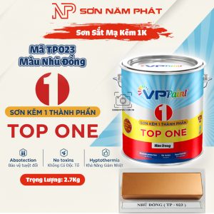 Sơn Sắt Mạ Kẽm 1K TOP ONE Mã TP023 – Màu Nhũ Đồng | 2.7Kg | VPPaint
