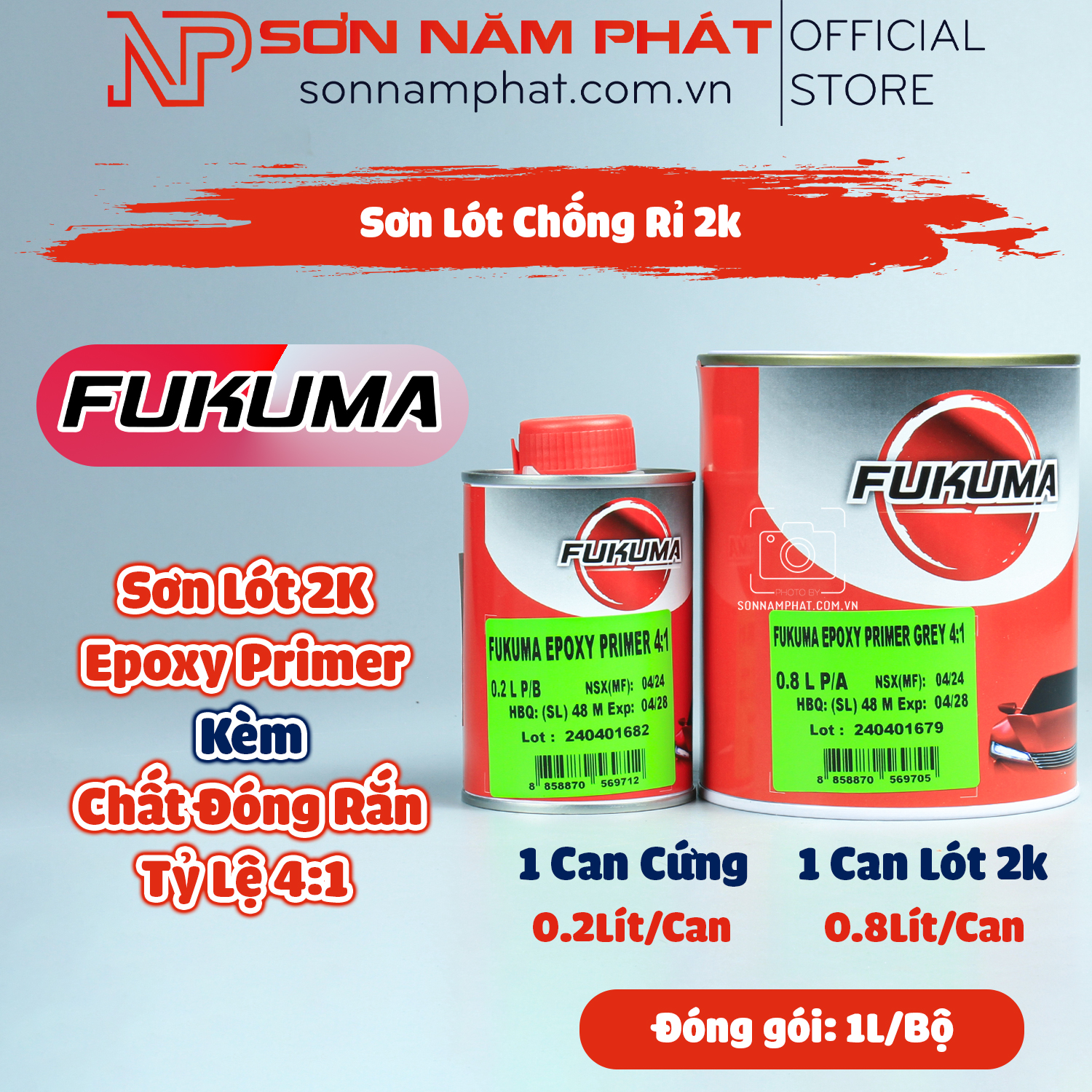 Sơn Lót Chống Rỉ 2K FUKUMA Epoxy Primer 4:1 Sơn Lót Chống Rỉ 2K FUKUMA Epoxy Primer 4:1