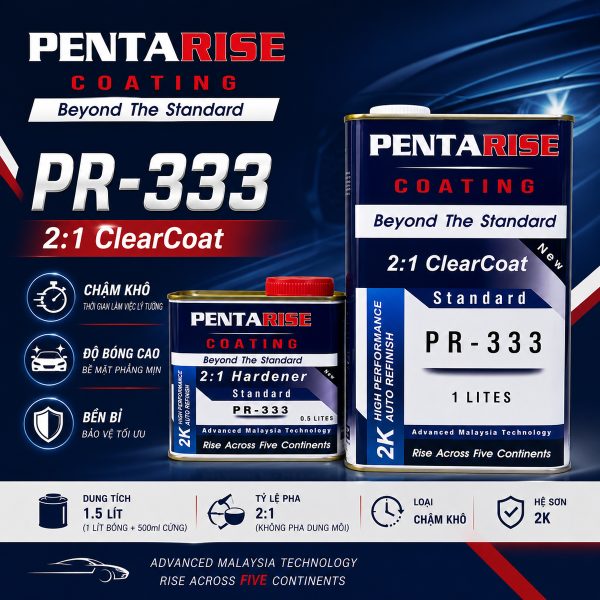 Dầu Bóng Chậm Khô PentaRise Standard 2K PR-333 (2:1) 1.5 Lít